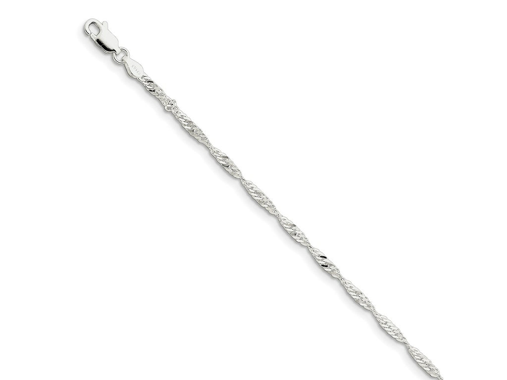 FJC Finejewelers 925 Sterling Silver Singapore Bracelet Chain 7 Inches x 2.25 mm