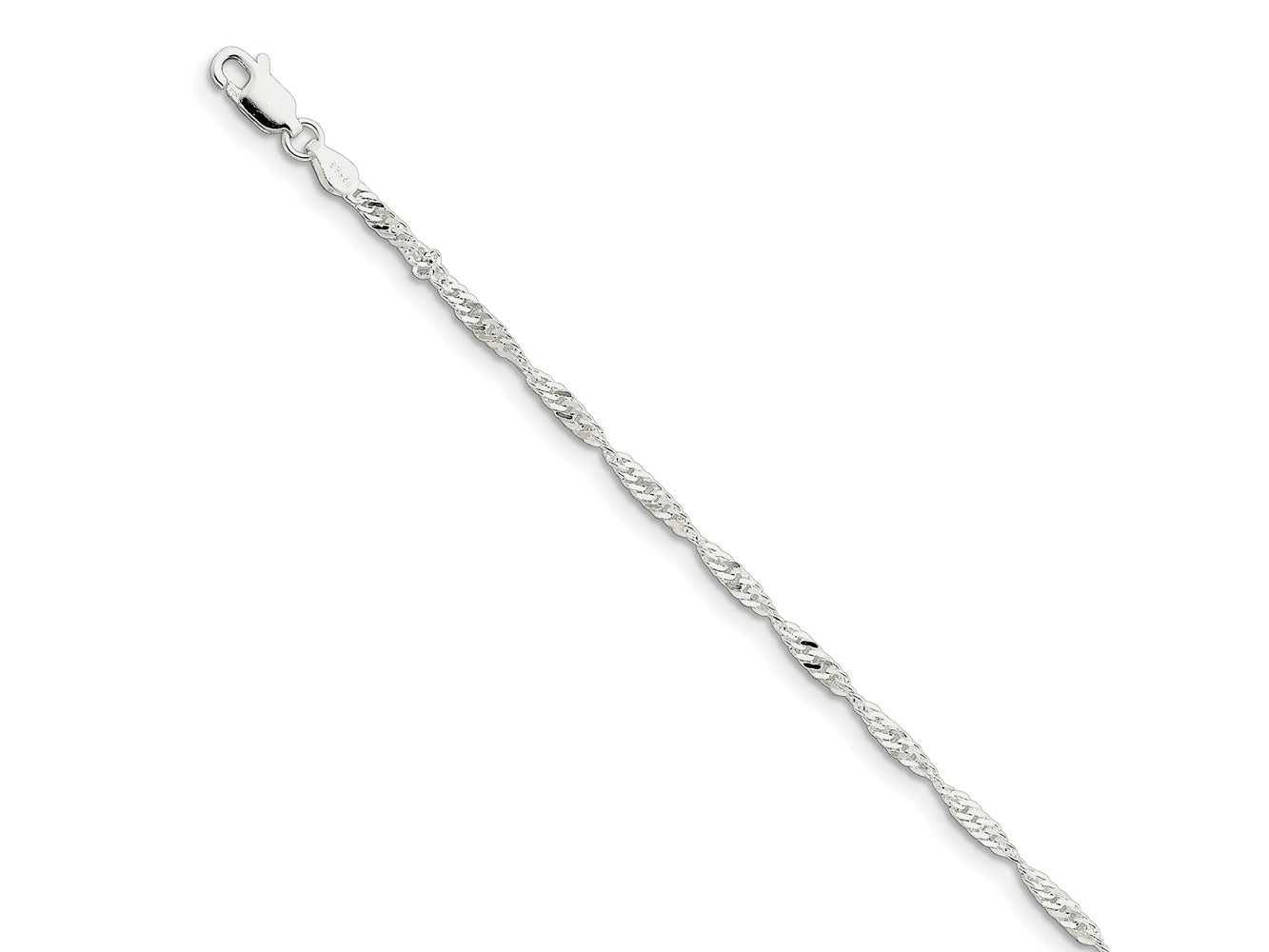 FJC Finejewelers 925 Sterling Silver Singapore Bracelet Chain 7 Inches x 2.25 mm
