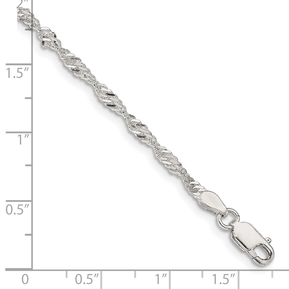 FJC Finejewelers 925 Sterling Silver Singapore Bracelet Chain 8 Inches x 2.25 mm