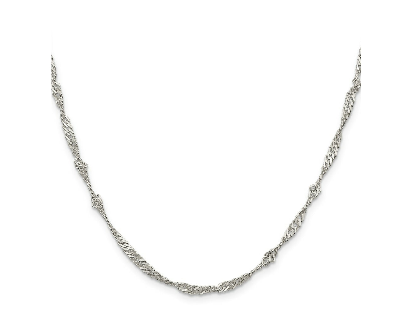 FJC Finejewelers 925 Sterling Silver Singapore Chain 24 Inches x 3 mm