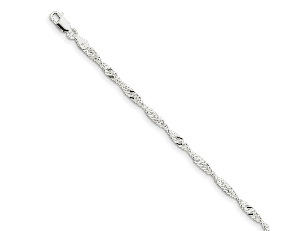 FJC Finejewelers 925 Sterling Silver Singapore Bracelet Chain 7 Inches x 3 mm