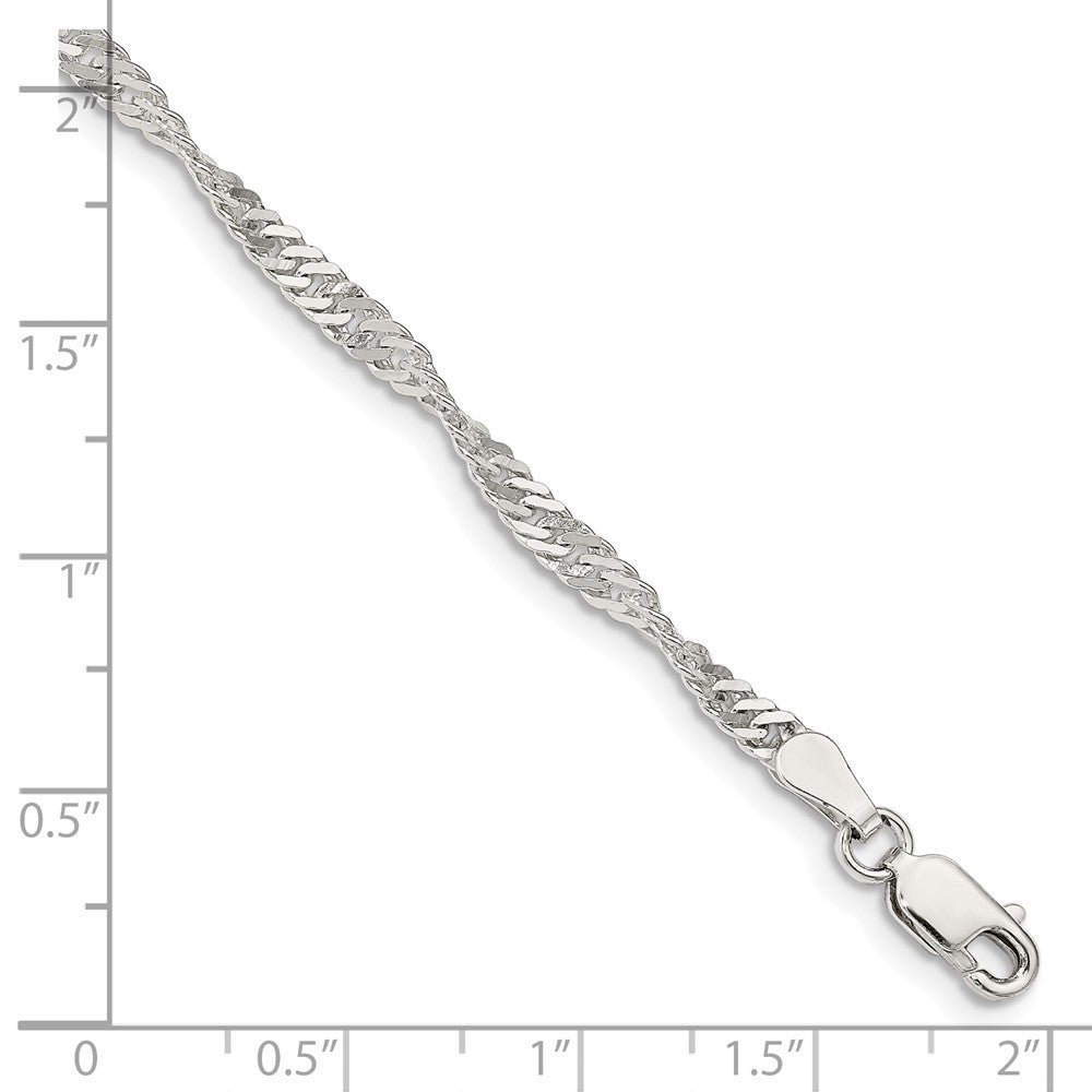 FJC Finejewelers 925 Sterling Silver Singapore Bracelet Chain 8 Inches x 3 mm