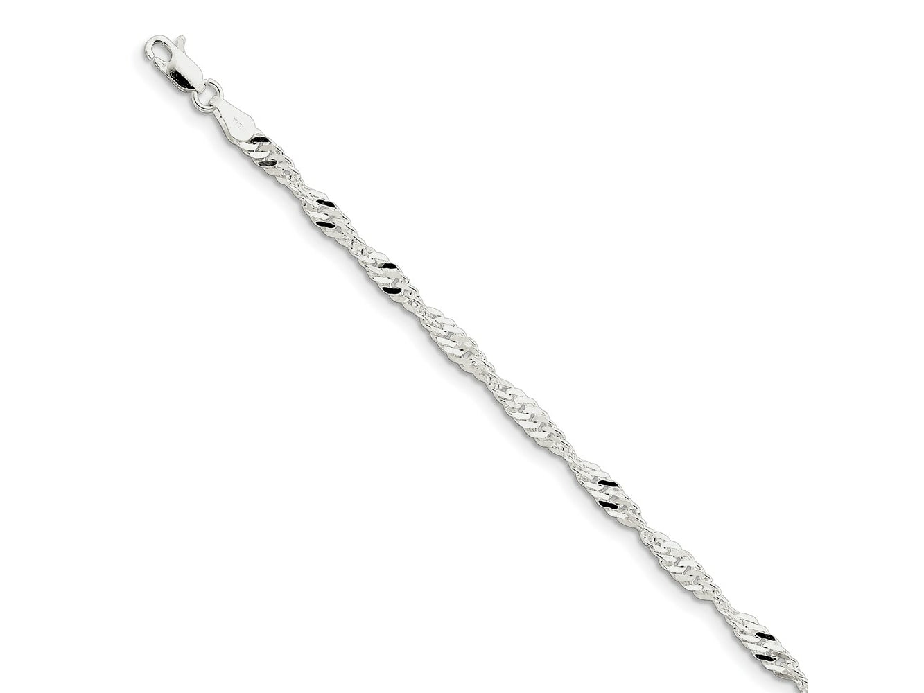 FJC Finejewelers 925 Sterling Silver Singapore Bracelet Chain 7 Inches x 3.5 mm