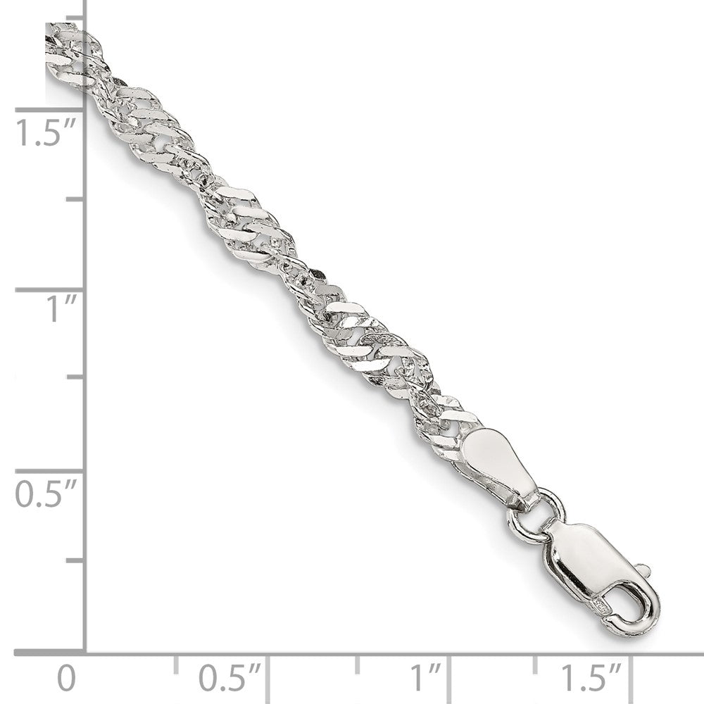 FJC Finejewelers 925 Sterling Silver Singapore Bracelet Chain 8 Inches x 3.5 mm