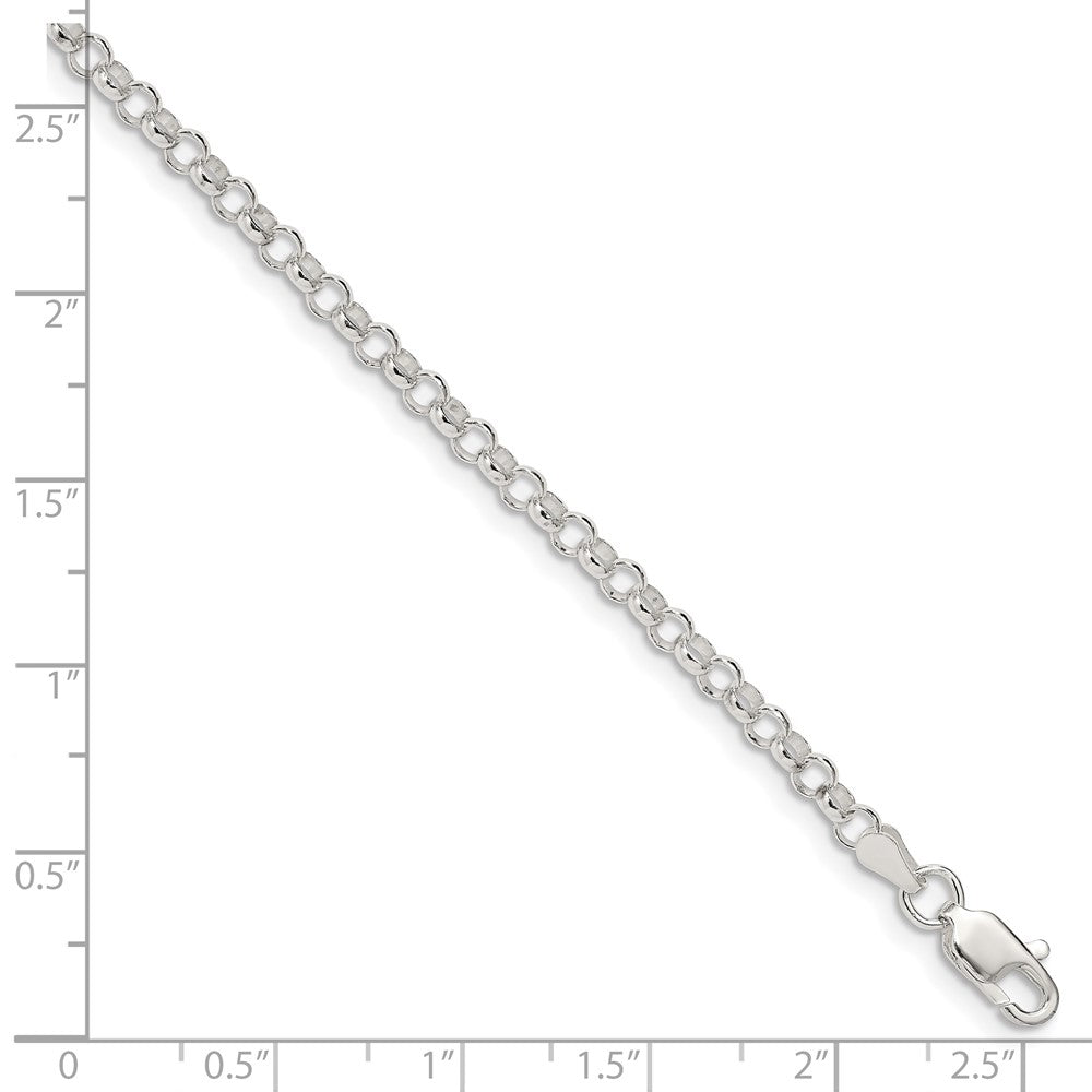 FJC Finejewelers 925 Sterling Silver Rolo Bracelet Chain 8 Inches x 3 mm