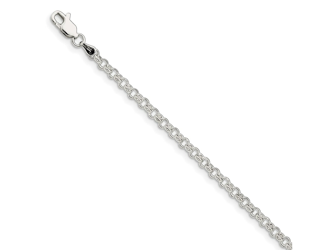 FJC Finejewelers 925 Sterling Silver Rolo Bracelet Chain 7 Inches x 4 mm