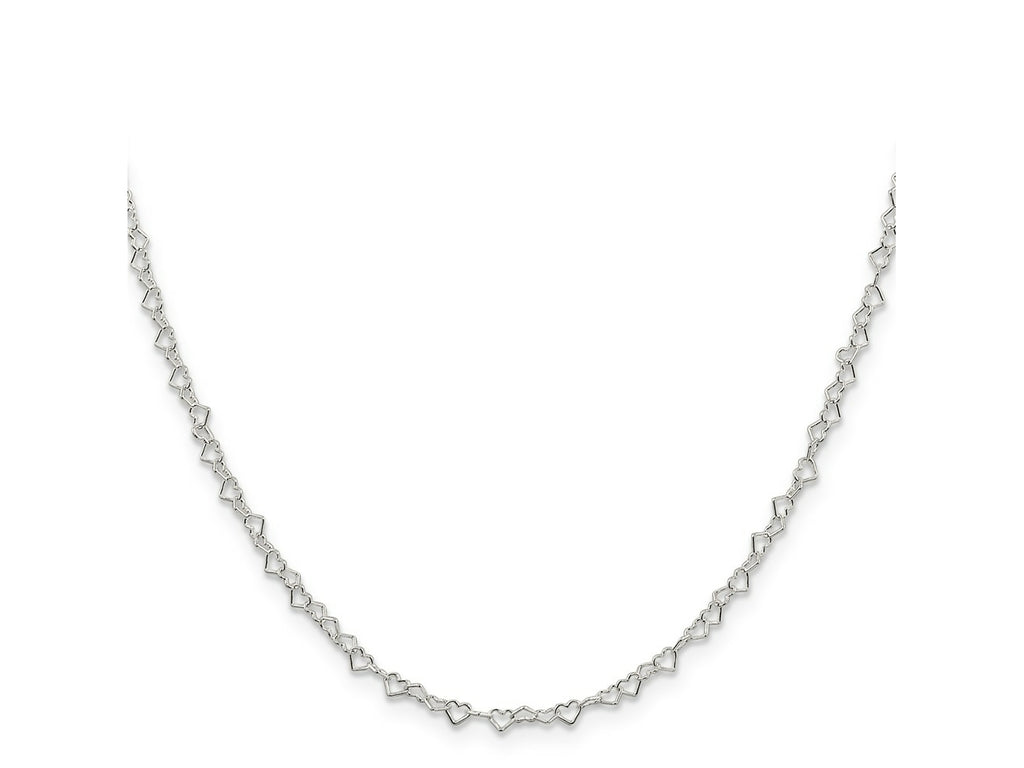 FJC Finejewelers 925 Sterling Silver Fancy Heart Link Chain 20 Inches x 3.5 mm