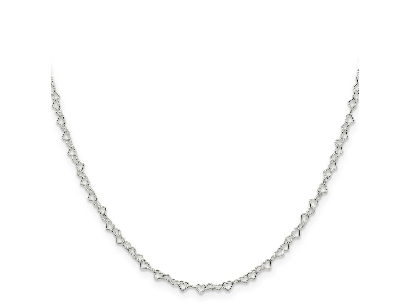 FJC Finejewelers 925 Sterling Silver Fancy Heart Link Chain 24 Inches x 3.5 mm