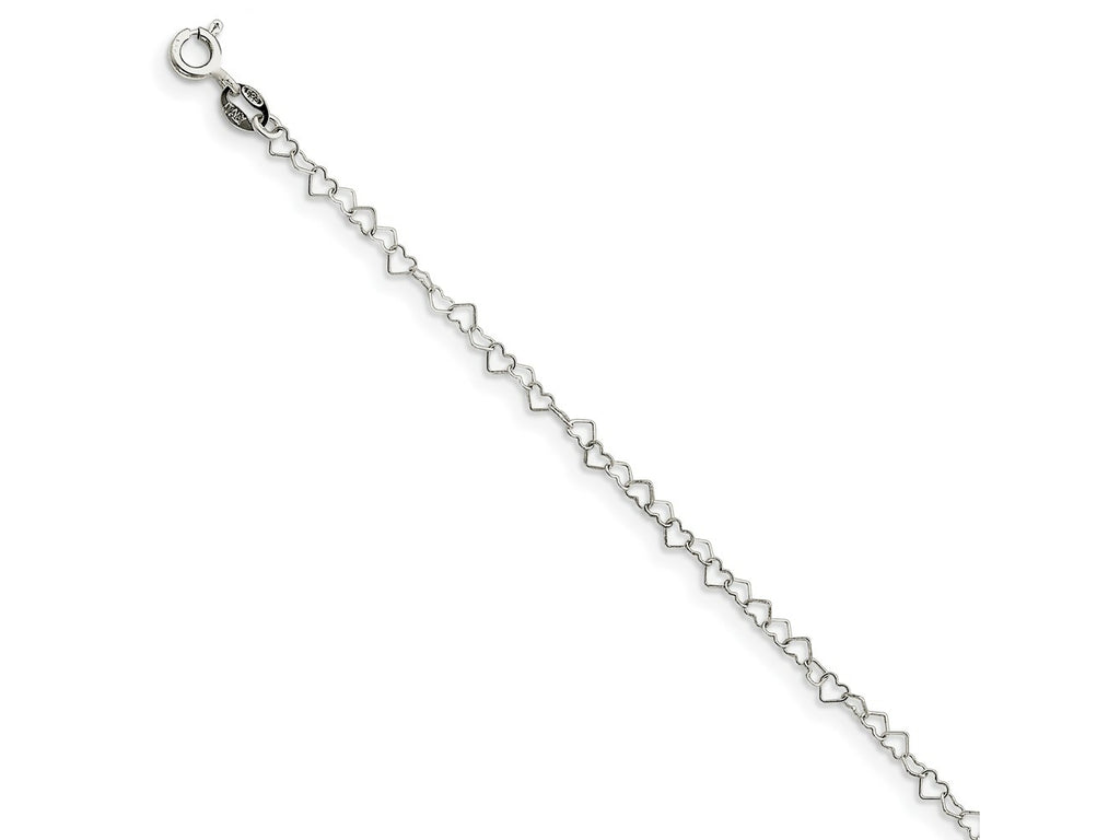 FJC Finejewelers 925 Sterling Silver Fancy Heart Link Bracelet Chain 7 Inches x 3.5 mm