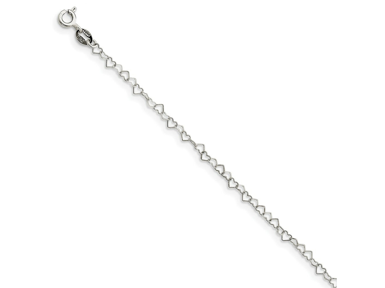 FJC Finejewelers 925 Sterling Silver Fancy Heart Link Bracelet Chain 7 Inches x 3.5 mm