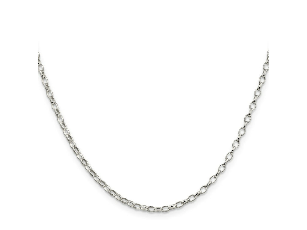 FJC Finejewelers 925 Sterling Silver Oval Fancy Rolo Chain 18 Inches x 2.5 mm