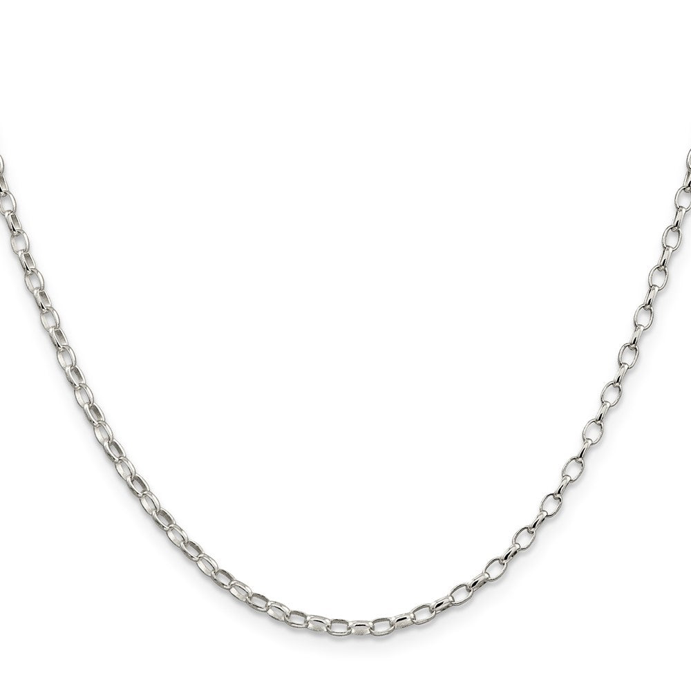 FJC Finejewelers 925 Sterling Silver Oval Fancy Rolo Chain 24 Inches x 2.5 mm
