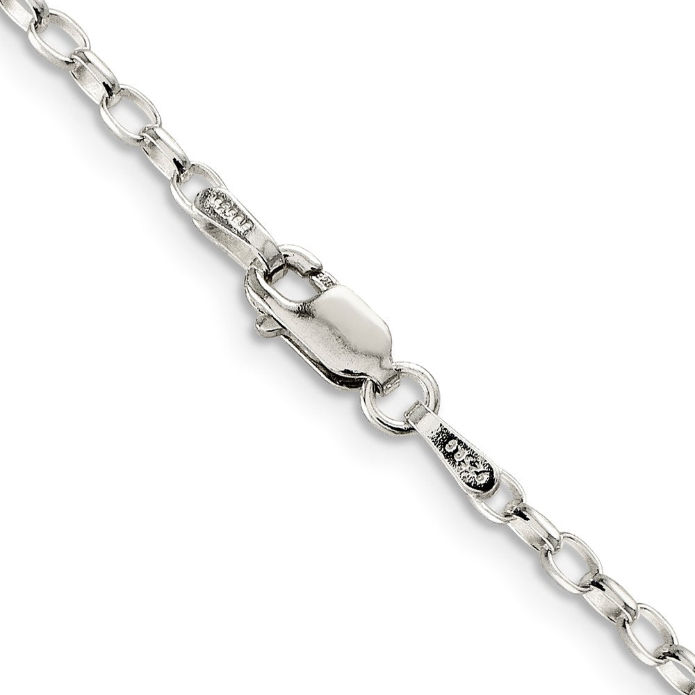FJC Finejewelers 925 Sterling Silver Oval Fancy Rolo Chain 36 Inches x 2.5 mm