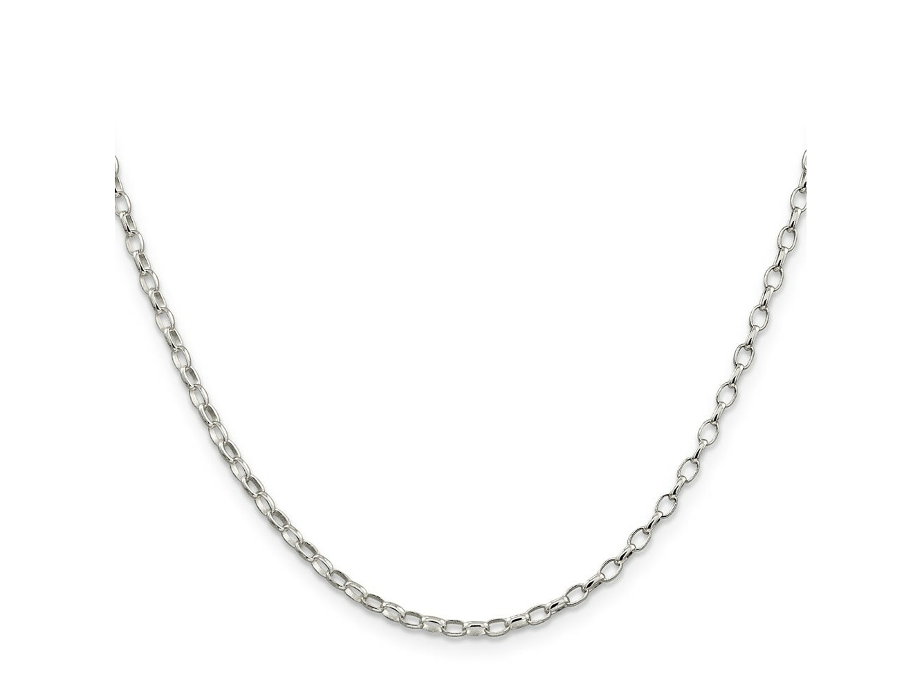FJC Finejewelers 925 Sterling Silver Oval Fancy Rolo Chain 36 Inches x 2.5 mm