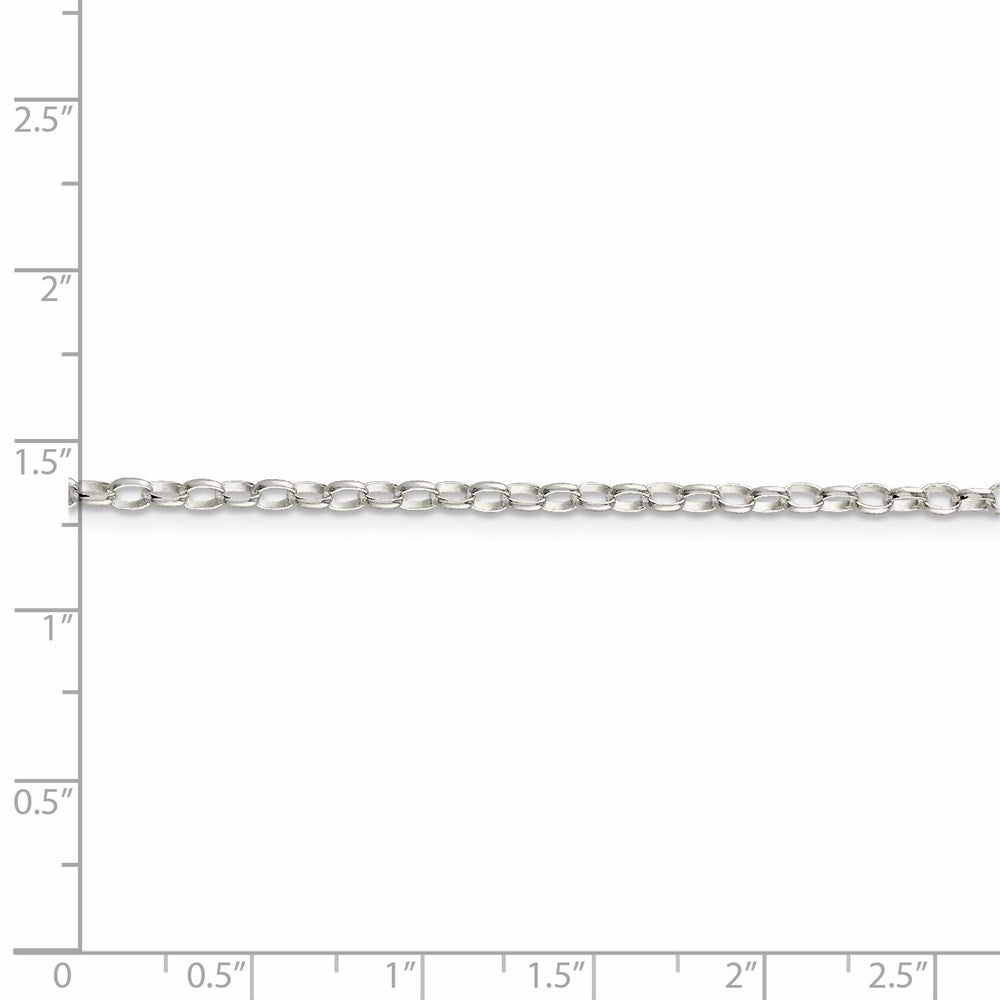 FJC Finejewelers 925 Sterling Silver Oval Fancy Rolo Bracelet Chain 7 Inches x 2.5 mm
