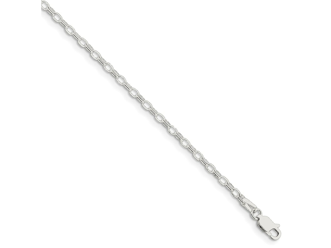 FJC Finejewelers 925 Sterling Silver Oval Fancy Rolo Bracelet Chain 7 Inches x 2.5 mm