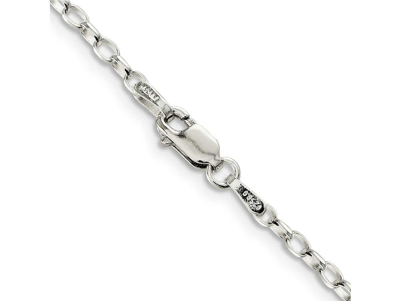 FJC Finejewelers 925 Sterling Silver 2.5mm Oval Fancy Rolo Chain Anklet 9 Inches x 2 mm