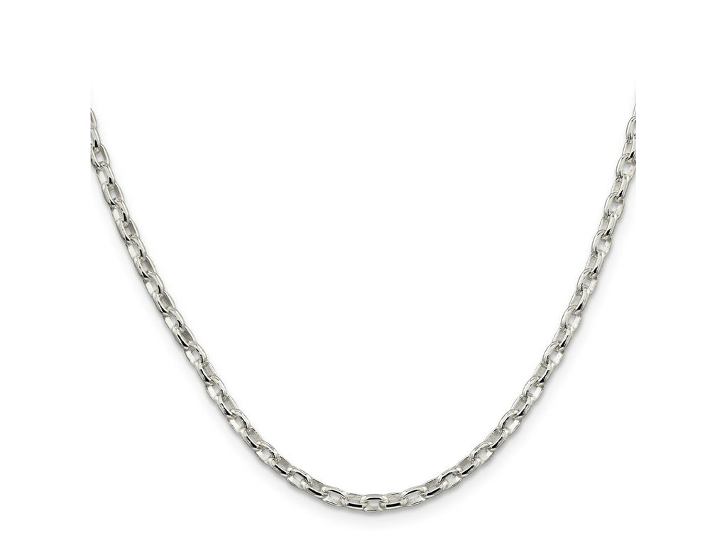 FJC Finejewelers 925 Sterling Silver Oval Fancy Rolo Chain 22 Inches x 3.2 mm