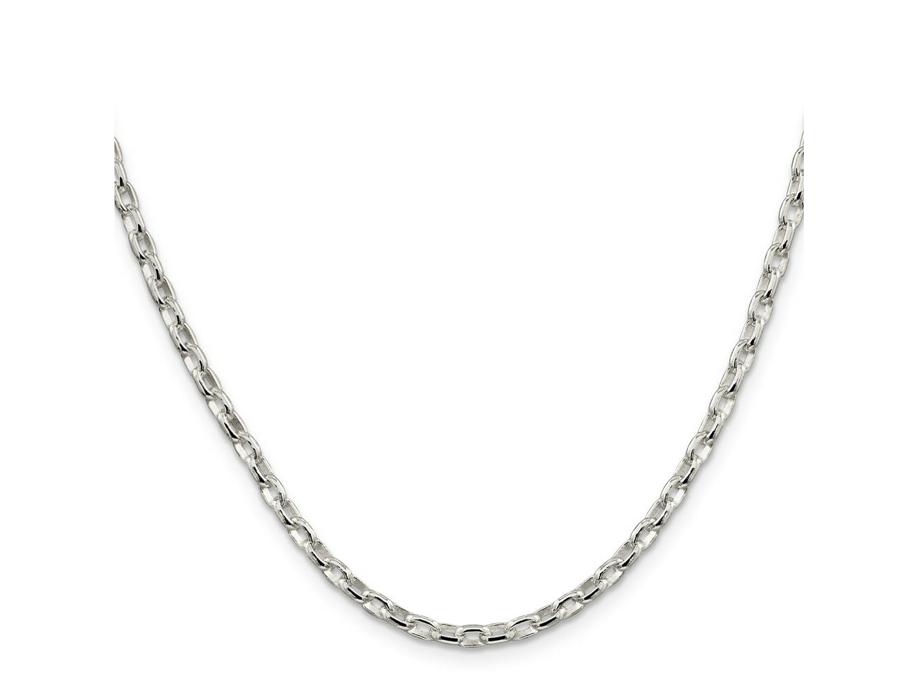 FJC Finejewelers 925 Sterling Silver Oval Fancy Rolo Chain 22 Inches x 3.2 mm