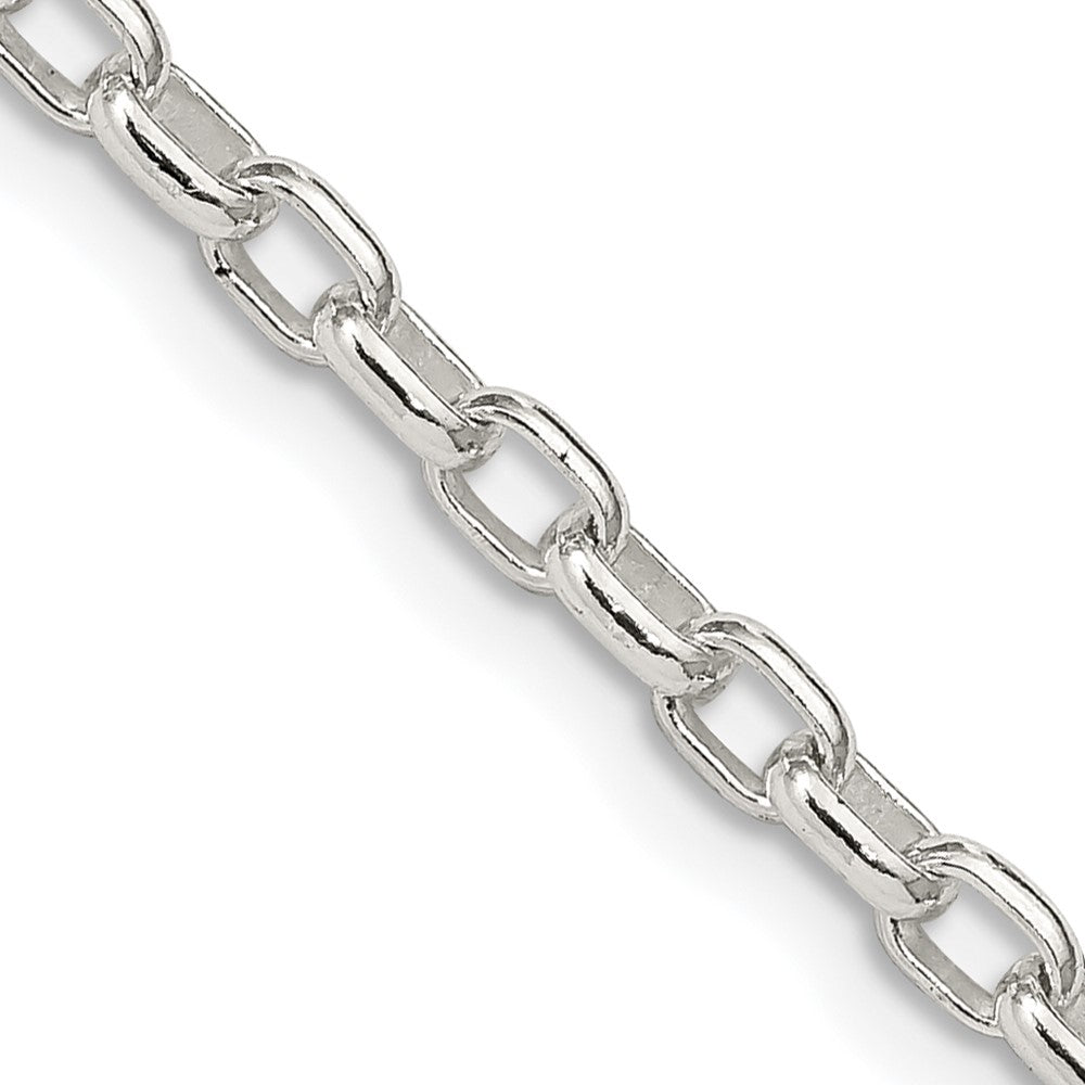 FJC Finejewelers 925 Sterling Silver Oval Fancy Rolo Chain 24 Inches x 3.2 mm