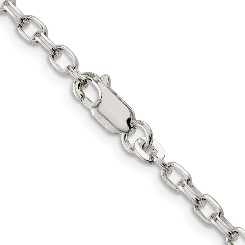 FJC Finejewelers 925 Sterling Silver Oval Fancy Rolo Chain 26 Inches x 3.2 mm