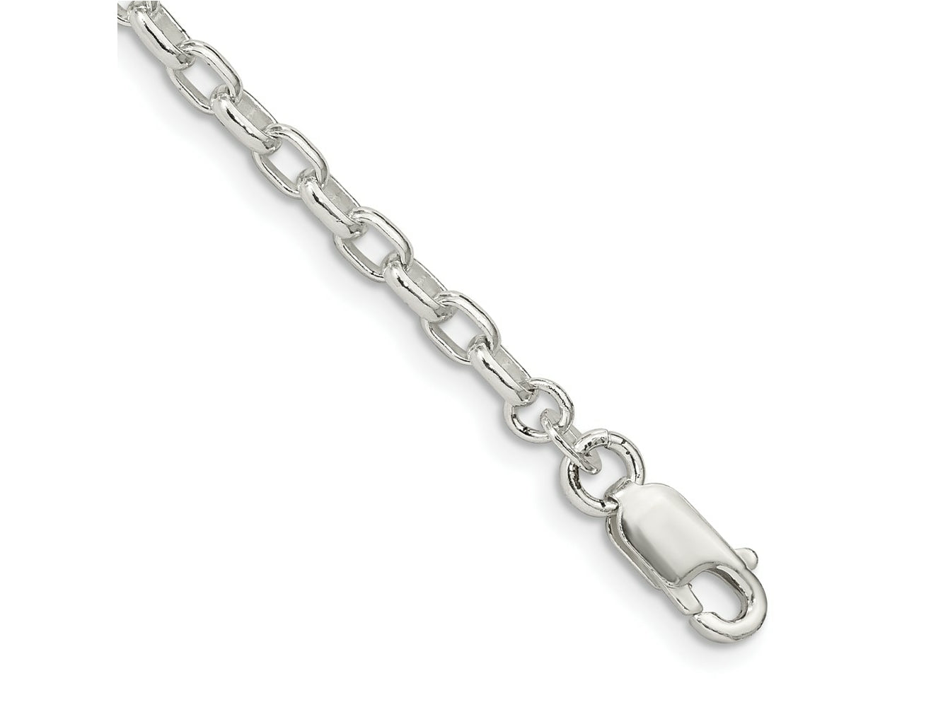FJC Finejewelers 925 Sterling Silver Oval Fancy Rolo Bracelet Chain 8 Inches x 3.2 mm