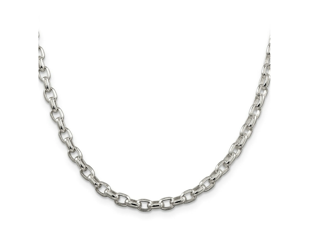 FJC Finejewelers 925 Sterling Silver Oval Fancy Rolo Chain 20 Inches x 4.4 mm