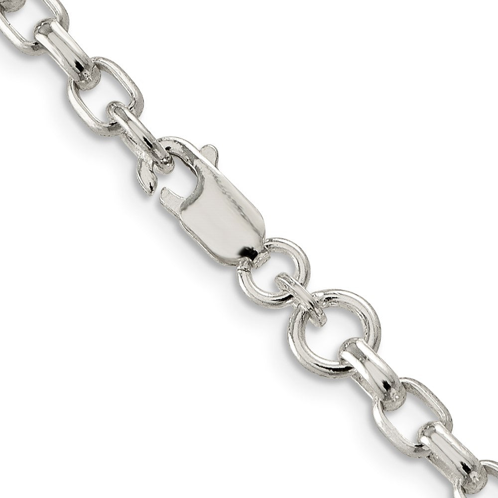 FJC Finejewelers 925 Sterling Silver Oval Fancy Rolo Chain 24 Inches x 4.4 mm
