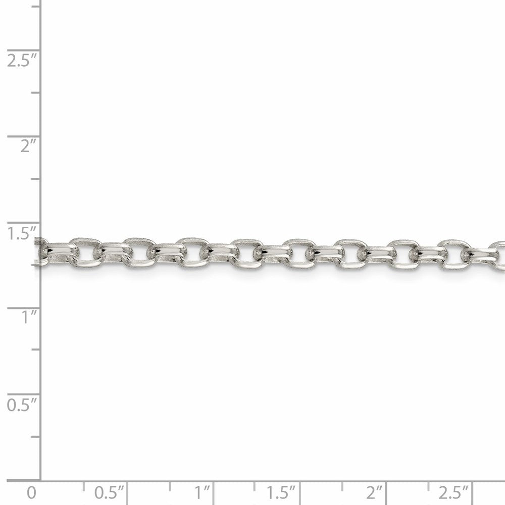 FJC Finejewelers 925 Sterling Silver Oval Fancy Rolo Chain 24 Inches x 4.4 mm
