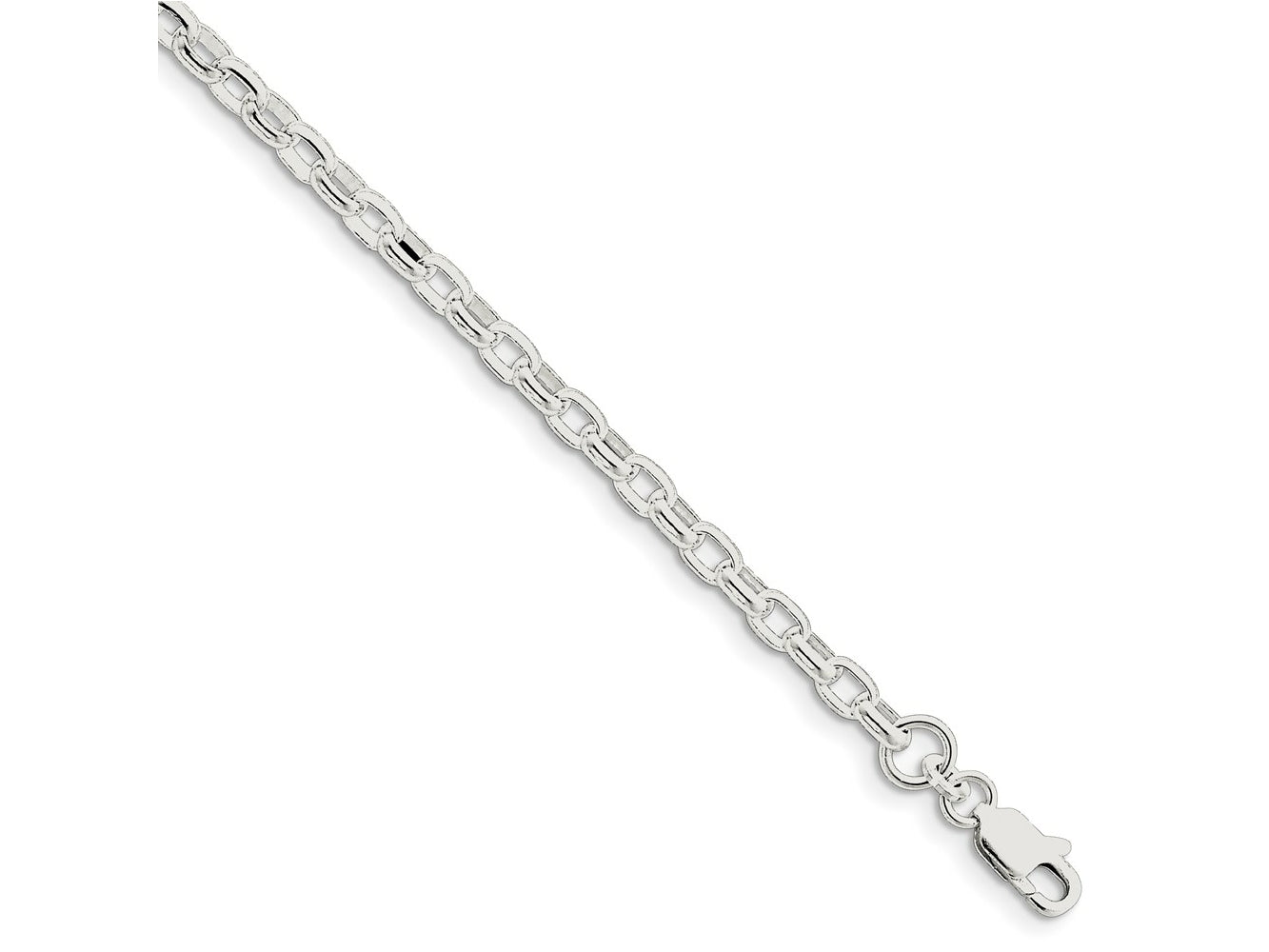 FJC Finejewelers 925 Sterling Silver Oval Fancy Rolo Bracelet Chain 7 Inches x 4.4 mm
