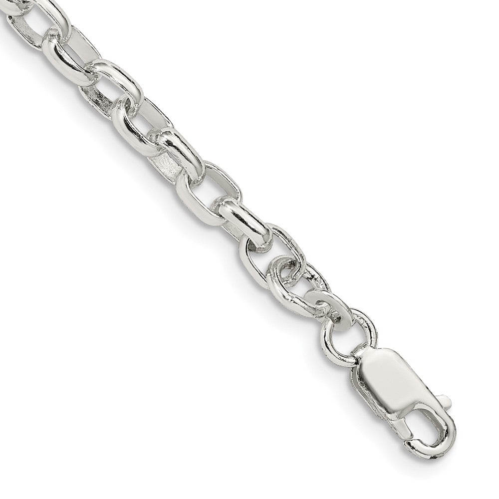 FJC Finejewelers 925 Sterling Silver Oval Fancy Rolo Bracelet Chain 8 Inches x 4.4 mm