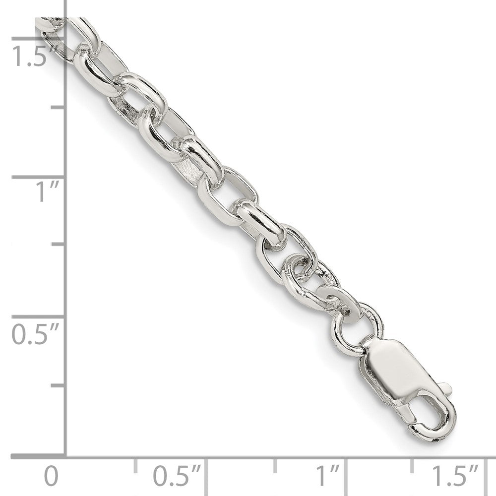 FJC Finejewelers 925 Sterling Silver Oval Fancy Rolo Bracelet Chain 8 Inches x 4.4 mm