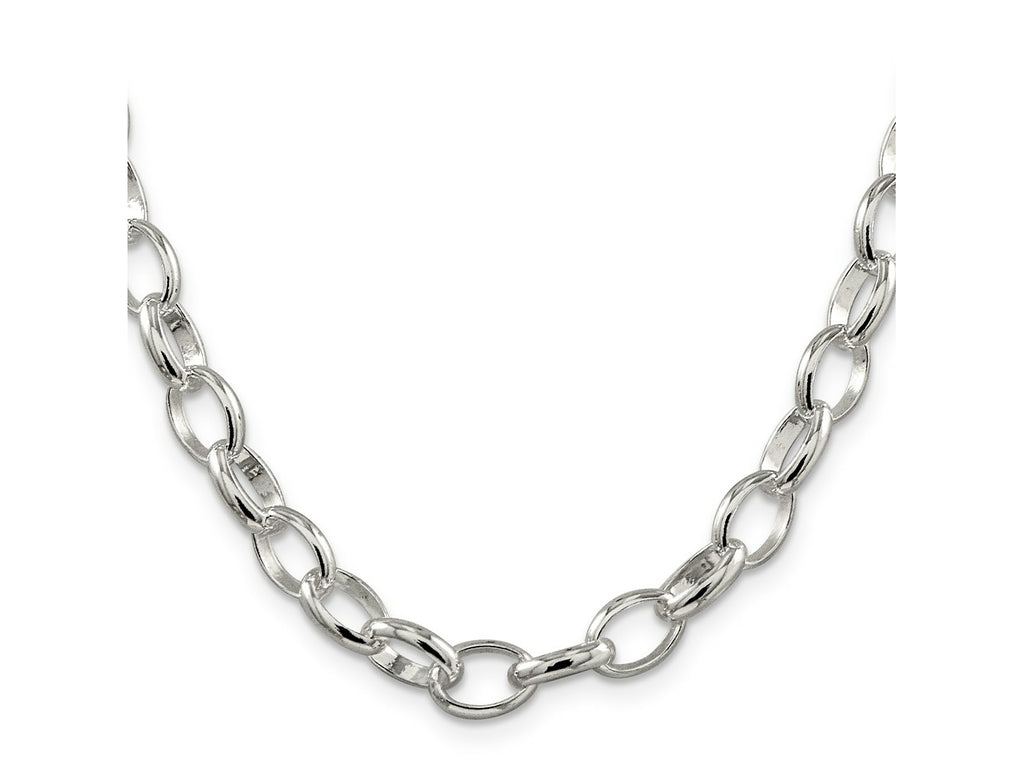 FJC Finejewelers 925 Sterling Silver Fancy Rolo Chain 18 Inches x 8 mm