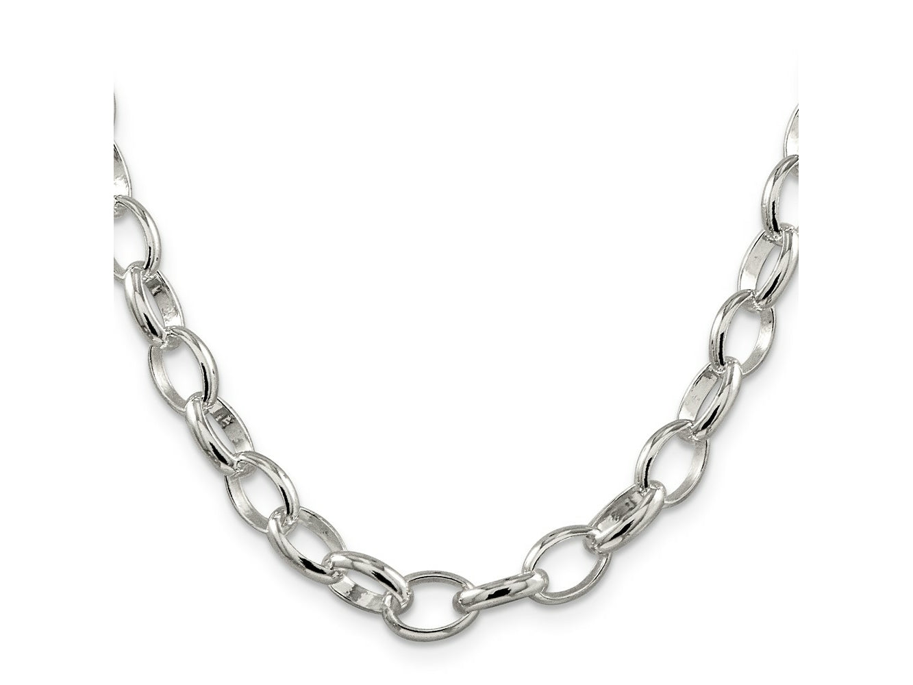 FJC Finejewelers 925 Sterling Silver Fancy Rolo Chain 18 Inches x 8 mm