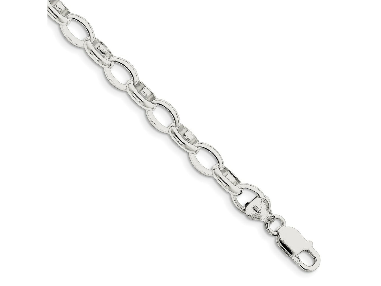 FJC Finejewelers 925 Sterling Silver Fancy Rolo Bracelet Chain 7 Inches x 8 mm