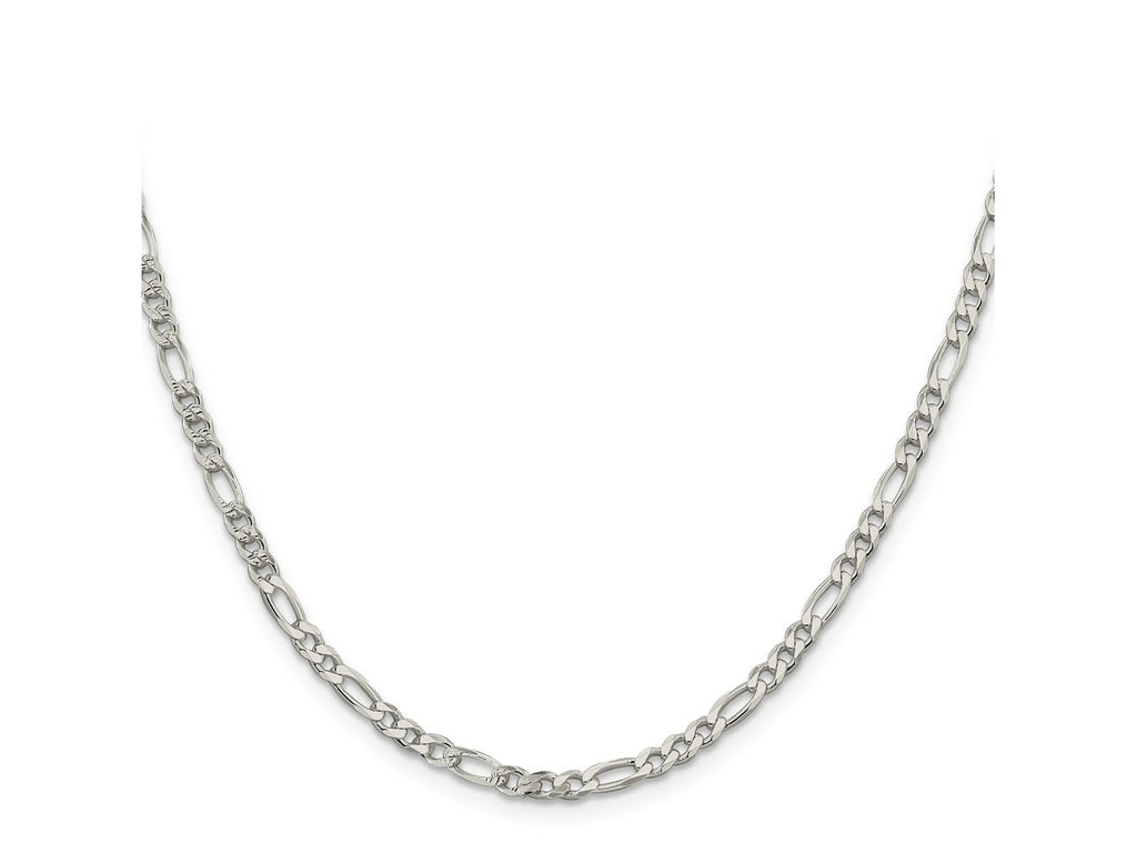 FJC Finejewelers 925 Sterling Silver Pavé Flat Figaro Chain 18 Inches x 4 mm