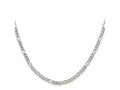 FJC Finejewelers 925 Sterling Silver Pavé Flat Figaro Chain 18 Inches x 4 mm