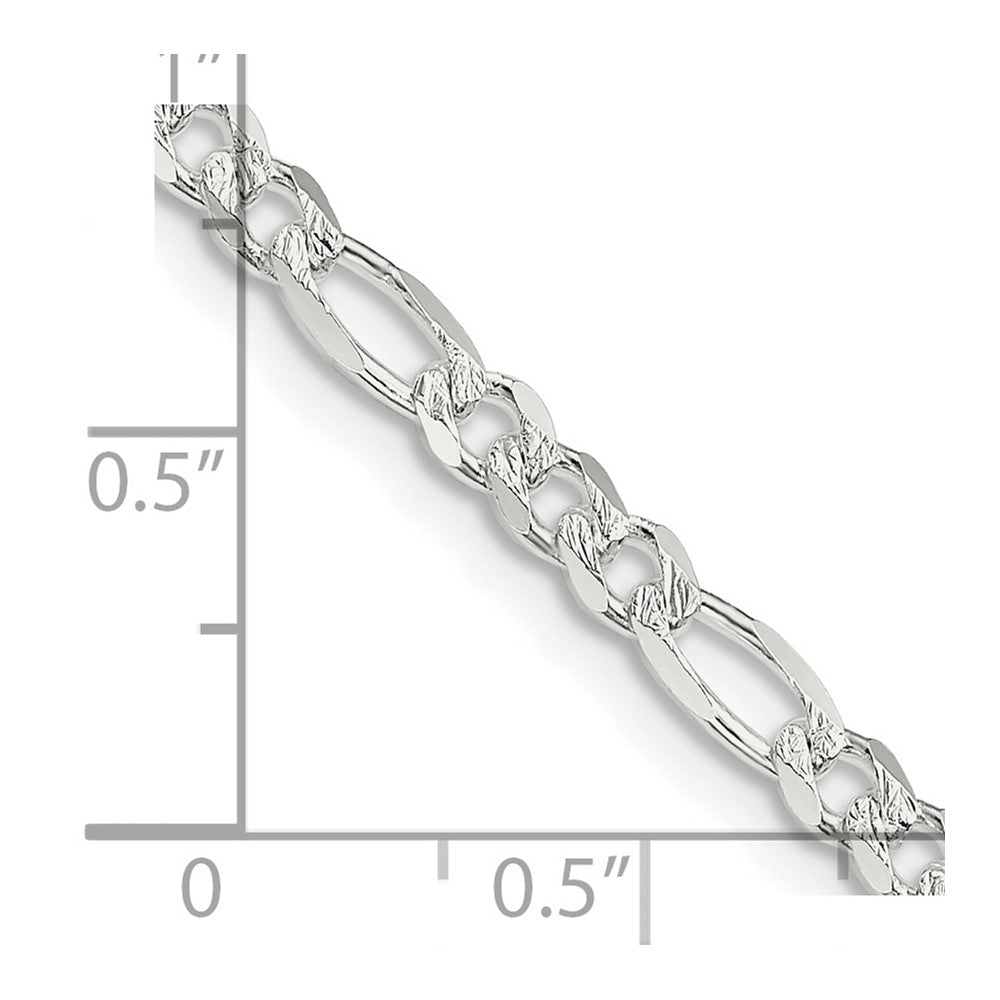 FJC Finejewelers 925 Sterling Silver Pavé Flat Figaro Chain 20 Inches x 4 mm