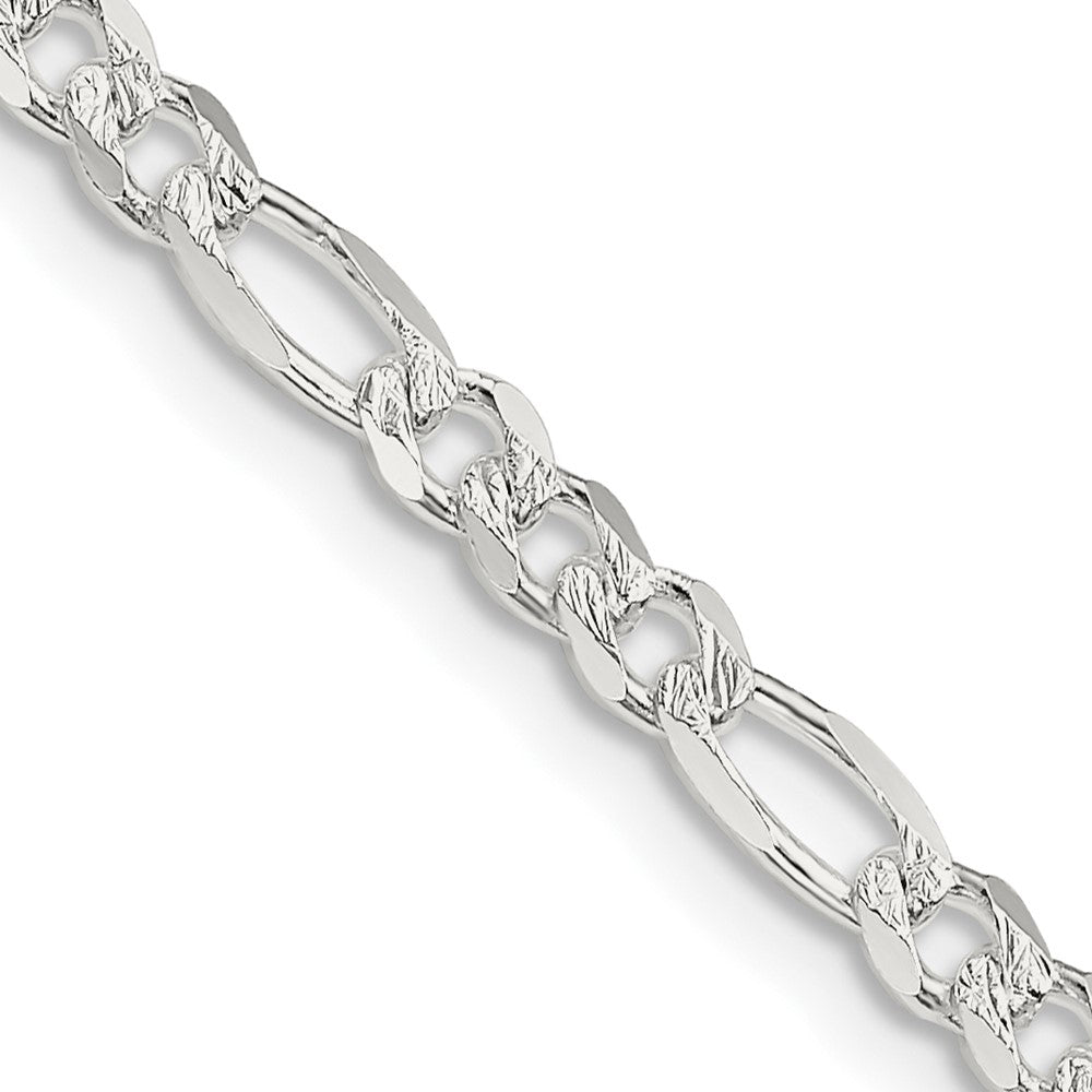 FJC Finejewelers 925 Sterling Silver Pavé Flat Figaro Chain 20 Inches x 4 mm