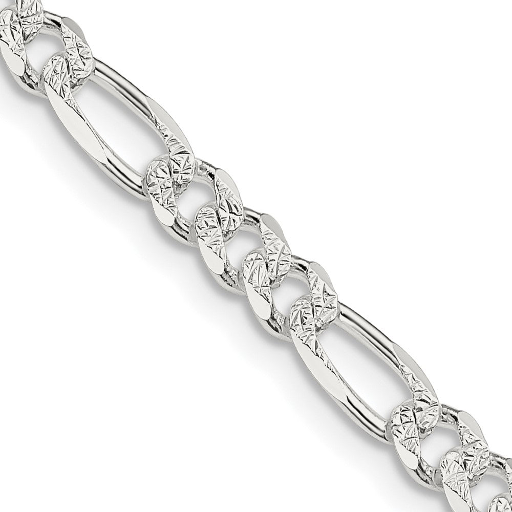 FJC Finejewelers 925 Sterling Silver Pavé Flat Figaro Chain 18 Inches x 4.75 mm