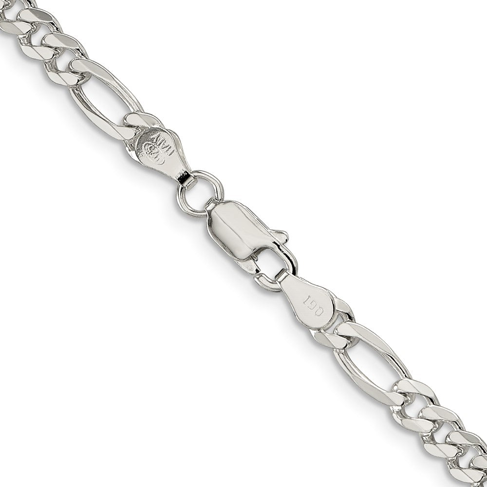 FJC Finejewelers 925 Sterling Silver Pavé Flat Figaro Chain 24 Inches x 4.75 mm