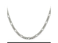 FJC Finejewelers 925 Sterling Silver Pavé Flat Figaro Chain 24 Inches x 4.75 mm
