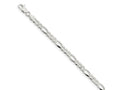 FJC Finejewelers 925 Sterling Silver Pavé Flat Figaro Bracelet Chain 7 Inches x 4.75 mm
