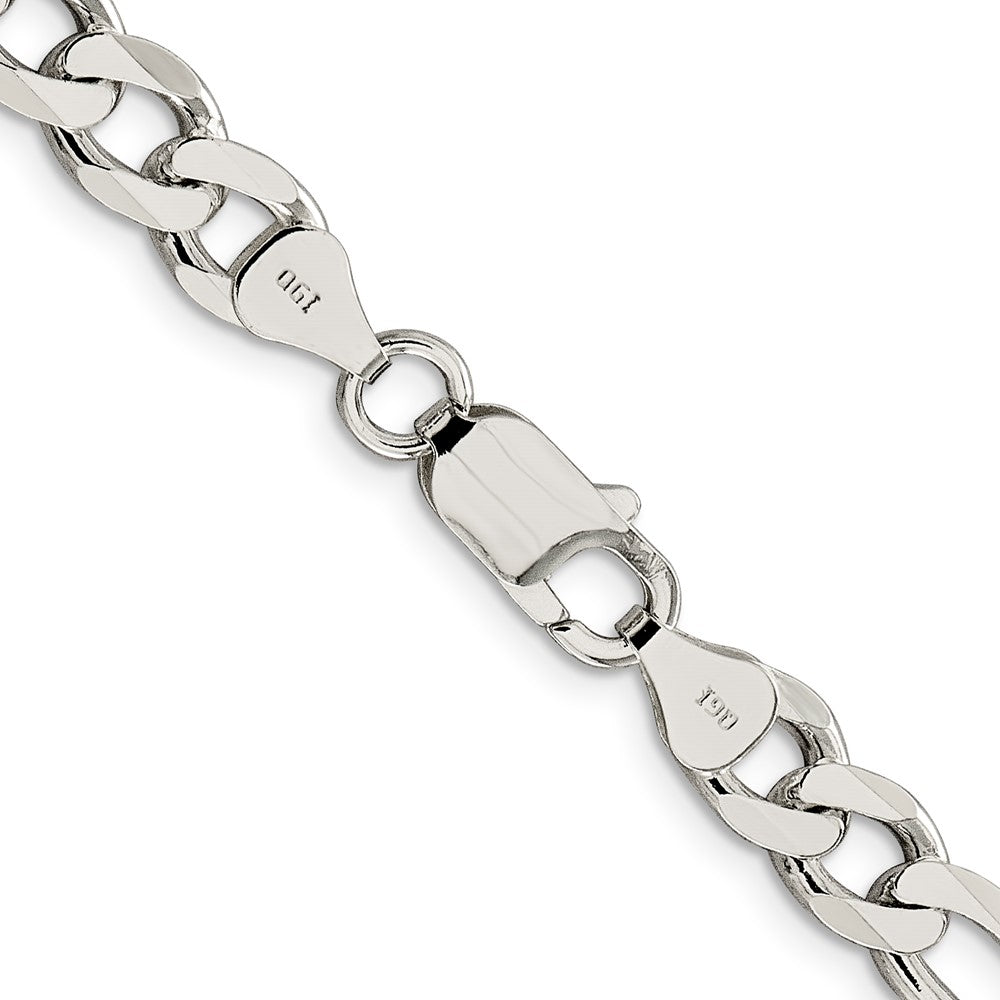 FJC Finejewelers 925 Sterling Silver Pavé Flat Figaro Chain 20 Inches x 7.25 mm
