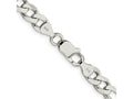FJC Finejewelers 925 Sterling Silver Pave Flat Figaro Bracelet Chain 9 Inches x 7.25 mm