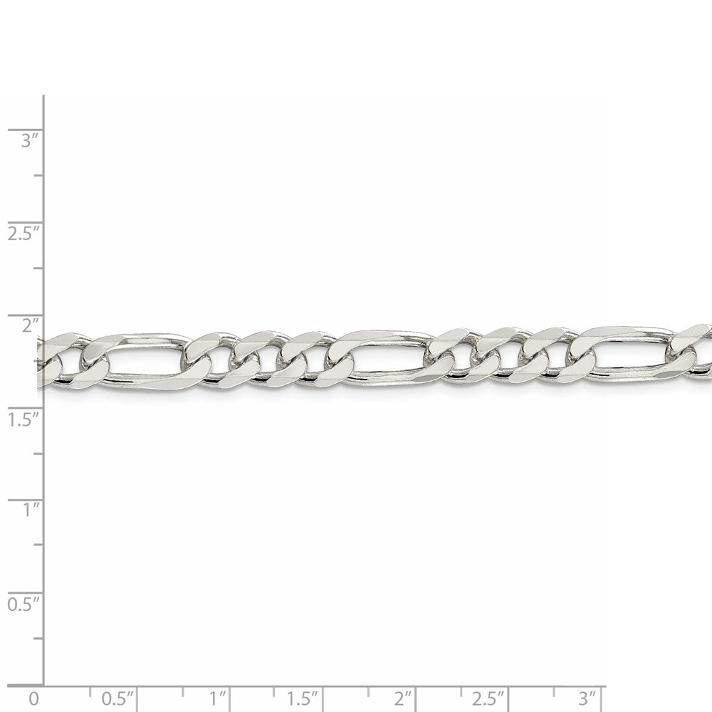 FJC Finejewelers 925 Sterling Silver Pavé Flat Figaro Chain 24 Inches x 8 mm