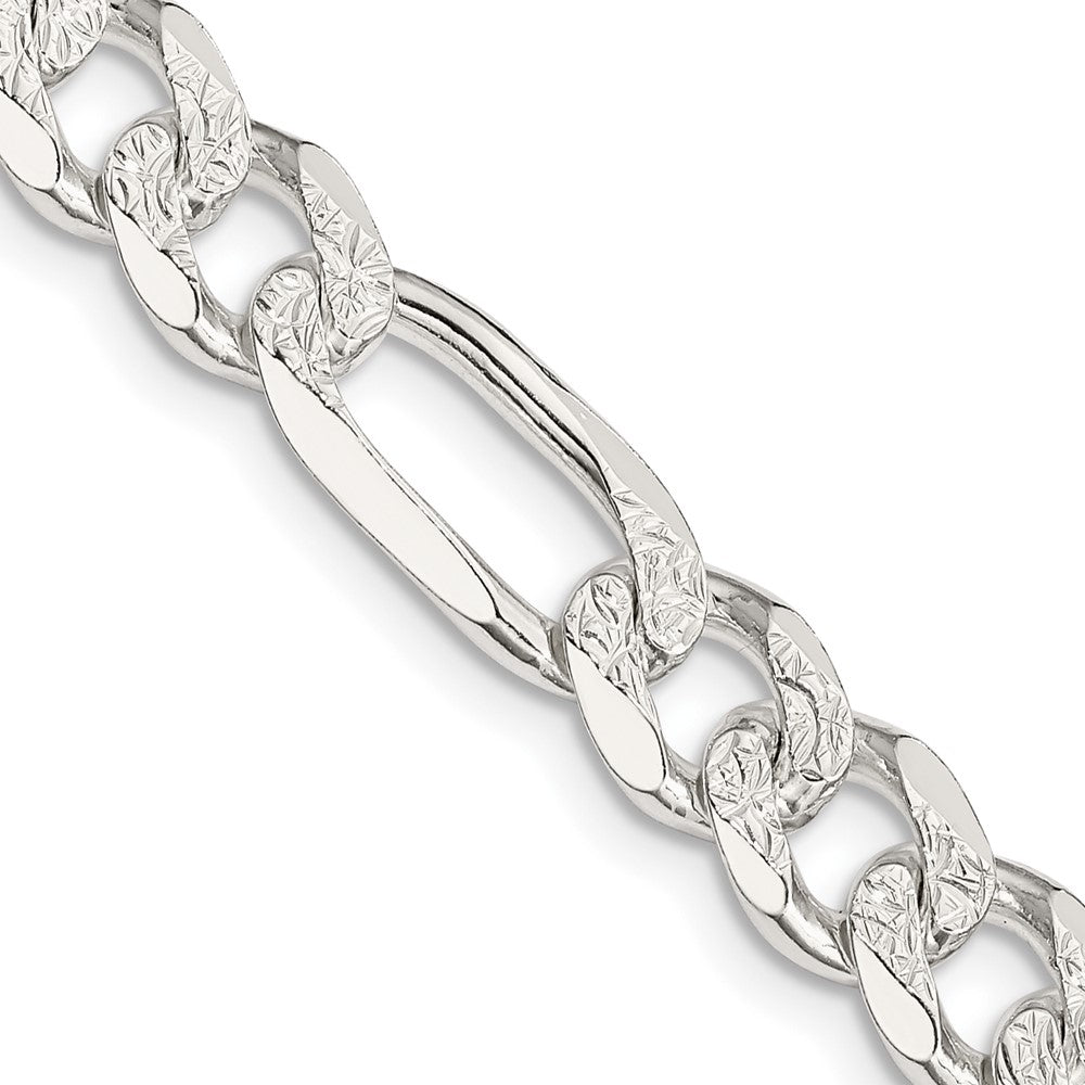 FJC Finejewelers 925 Sterling Silver Pavé Flat Figaro Chain 24 Inches x 8 mm