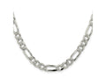 FJC Finejewelers 925 Sterling Silver Pavé Flat Figaro Chain 24 Inches x 8 mm