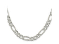 FJC Finejewelers 925 Sterling Silver Pavé Flat Figaro Chain 20 Inches x 9.5 mm