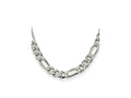 FJC Finejewelers 925 Sterling Silver Pavé Flat Figaro Chain 24 Inches x 10.5 mm